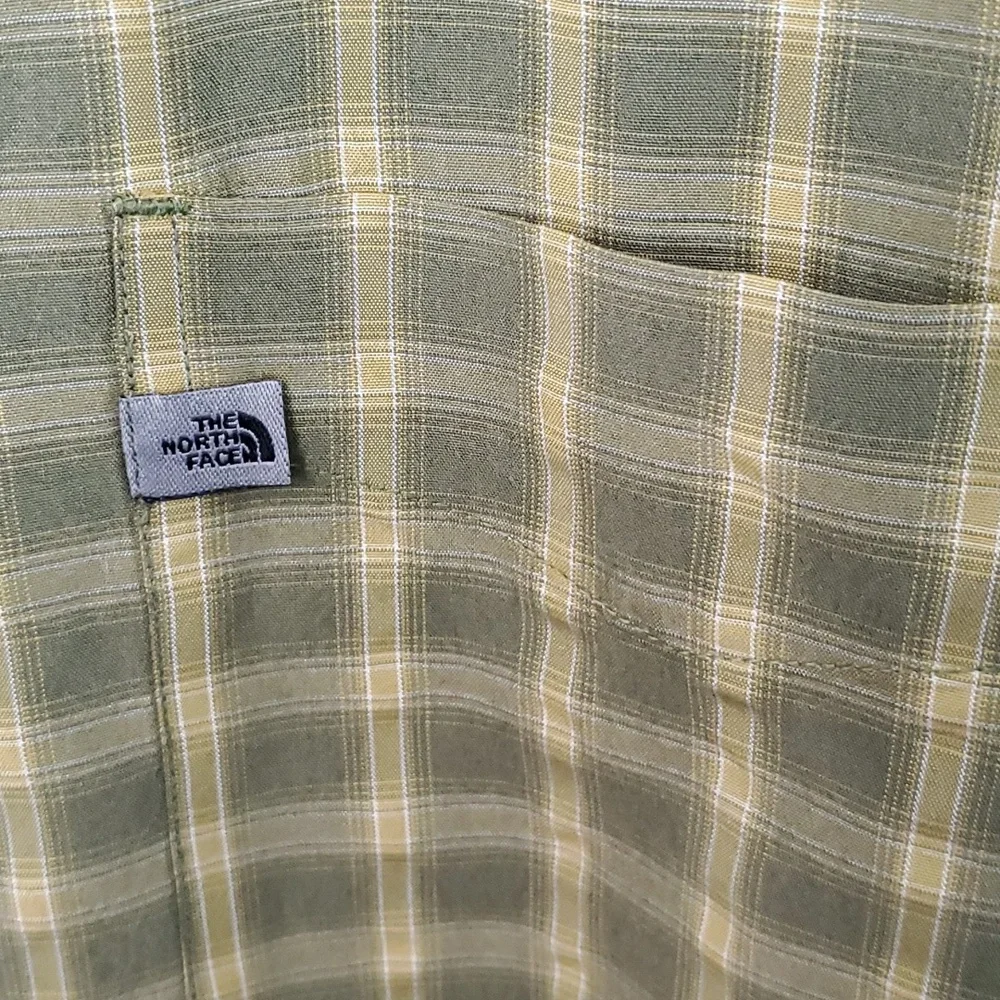 The North Face Green  Plaid Modal Blend Men's Long Sleeve  Shirt Size XXL